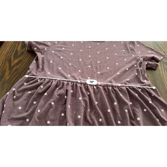 Raglan Dress Burgundy with white polka dot Women’s size XL Swing Comfy Tiered - Picture 12 of 16